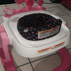 Pink and White Baby Walker